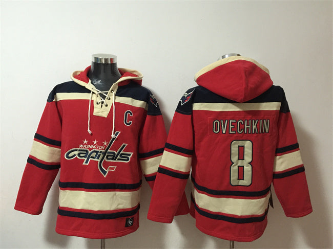 Washington Capitals #8 Alex Ovechkin Red Ageless Must-Have Lace-Up Pullover