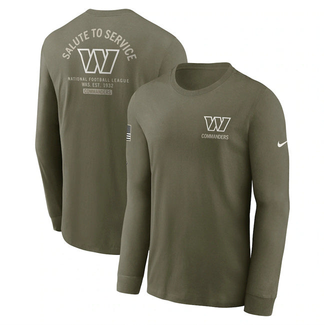 Washington Commanders Olive 2025 Salute to Service Sideline Long Sleeve T-Shirt