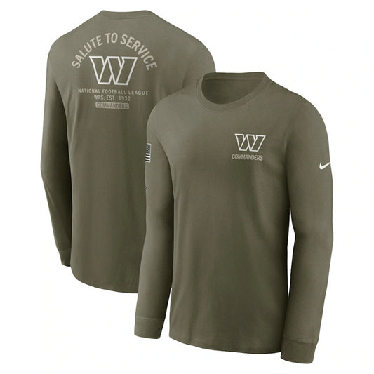 Washington Commanders Olive 2025 Salute to Service Sideline Long Sleeve T-Shirt
