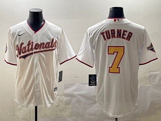 Washington Commanders #7 Trea Turner Nationals Gold Text