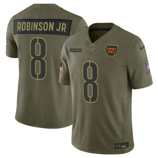 Washington Commanders #8 Brian Robinson Jr. Olive 2025 F.U.S.E. Salute to Service