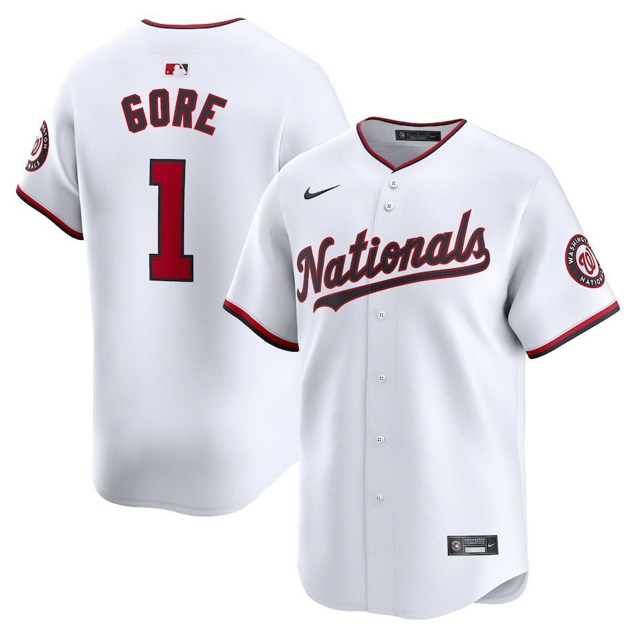 Washington Nationals #1 MacKenzie Gore Home Limited Player Jersey - White Style 2