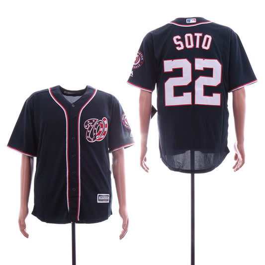 Washington Nationals #22 Juan Soto Nationals 22 Blue Fan