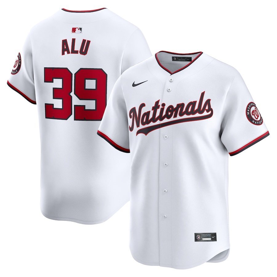 Washington Nationals #39 Jake Alu Home Limited Player Jersey - White Style 1