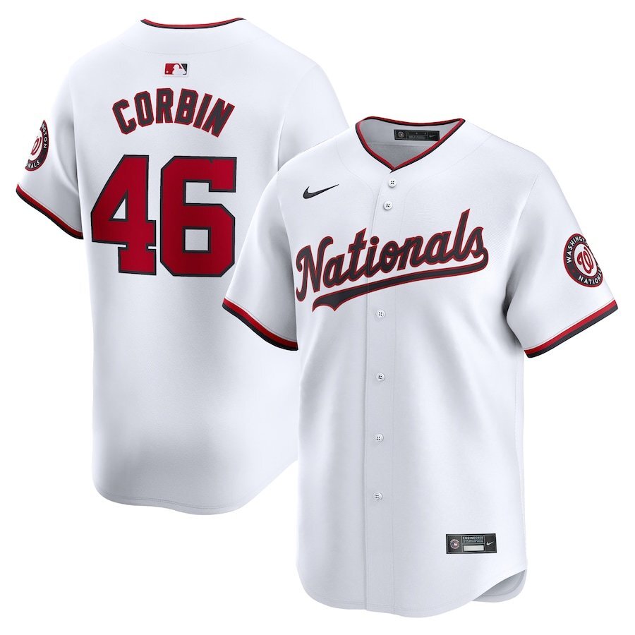 Washington Nationals #46 Patrick Corbin Home Limited Player Jersey - White Style 1