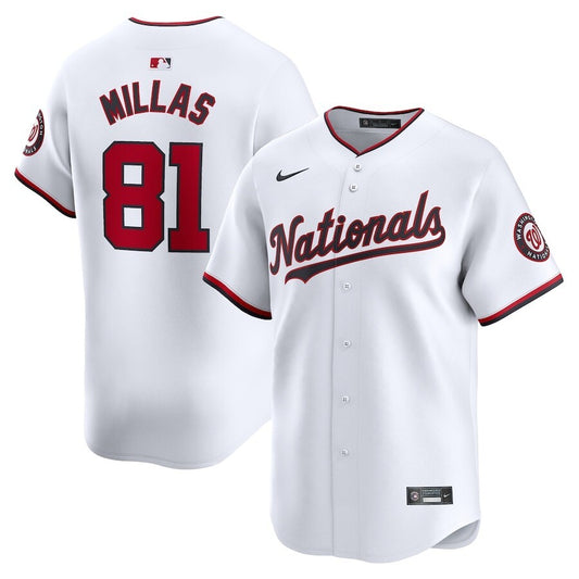 Washington Nationals #81 Drew Millas Home Limited Player Jersey - White Style 2