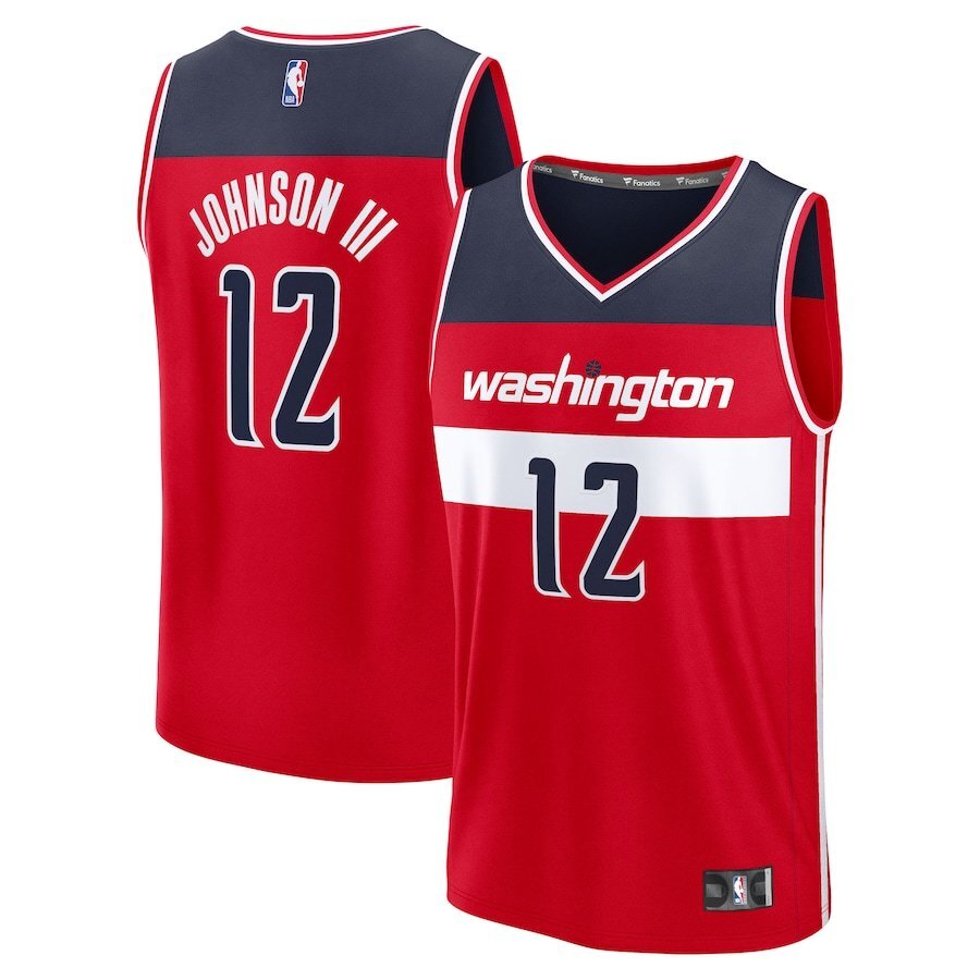 Washington Wizards #12 Tre Johnson III 2025 NBA Draft First Round Pick Fast Break Replica Jersey - Icon Edition - Red