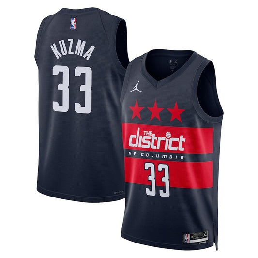 Washington Wizards #33 Kyle Kuzma Unisex 202425 Swingman Jersey - Statement Edition - Navy