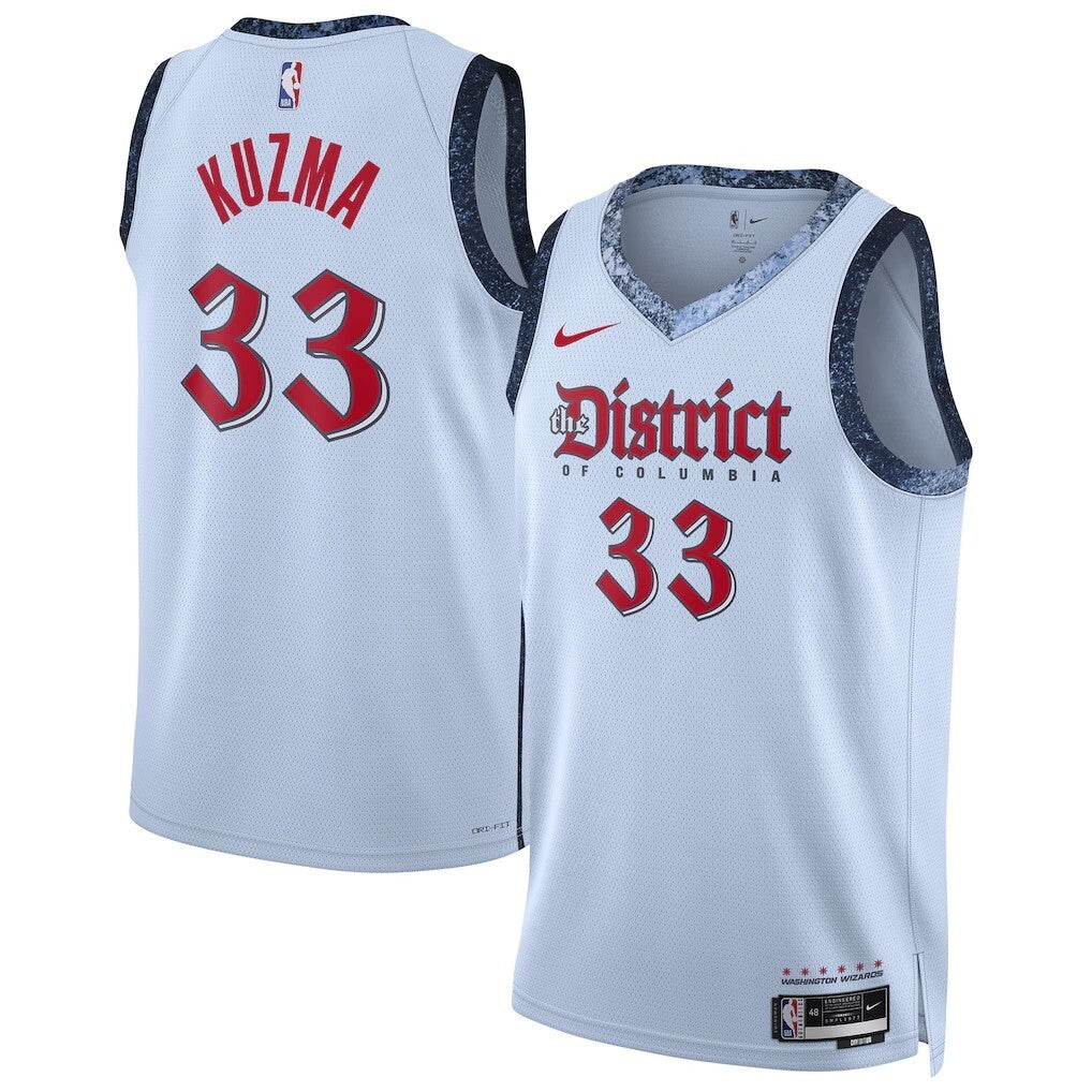 Washington Wizards #33 Kyle Kuzma Unisex 202425 Swingman Player Jersey - City Edition - Powder Blue