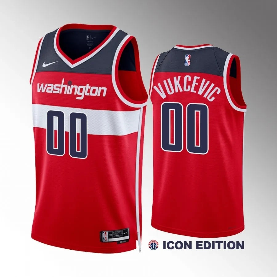 Washington Wizards #88 Tristan Vukcevic Red Icon Edition Men Jersey Style 1