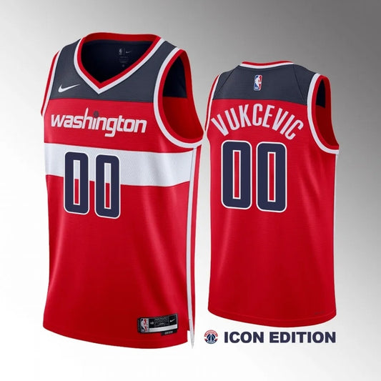 Washington Wizards #88 Tristan Vukcevic Red Icon Edition Men Jersey Style 2