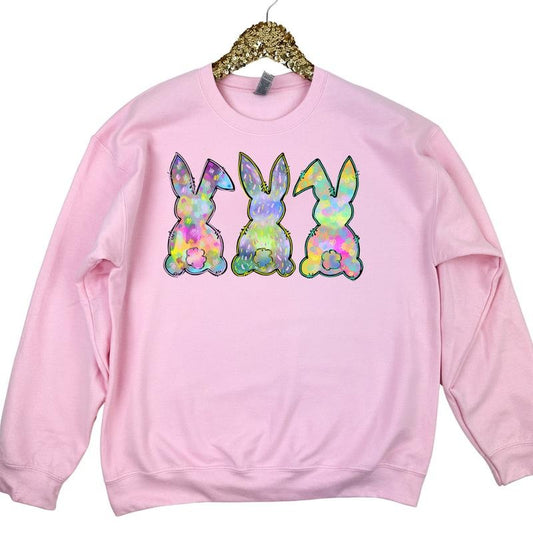 Watercolor Bunnies Gildan Sweatshirt -- LIGHT PINK T-Shirts, Hoodie | WearSparks.com