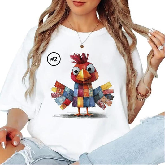 Watercolor Custom Chicken Cute Whimsical Rooster Funny Bird Shirt Sweatshirt Hoodie 1 Cotton Womenswear | WearSparks.com