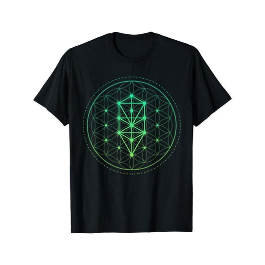 Watercolor Mandala Sacred Fractal Geometry Art T-Shirt, 100% Cotton Crew Neck Short Sleeve Tee, All-Season Knit Fabric,...