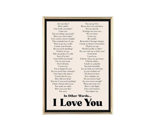 Ways To Say I Love You Print, I Love You Wall Art, Retro Wall Art, Trendy Prints, Valentines Day Wall Art, Poster Prints...