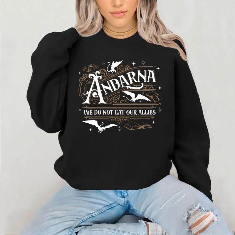 We Do Not Eat Our Allies Sweatshirt, Andarna Fourth Wing Shirt, Dragon Book, Basgiath War College Shirt,Bookish Gift For...