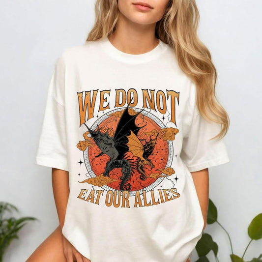 We Do Not Eat Our Allies T-Shirt, Fourth Wing Dragons Sweatshirt, Basgiath War College Tee Shirt, Dragon Rider Tee,...