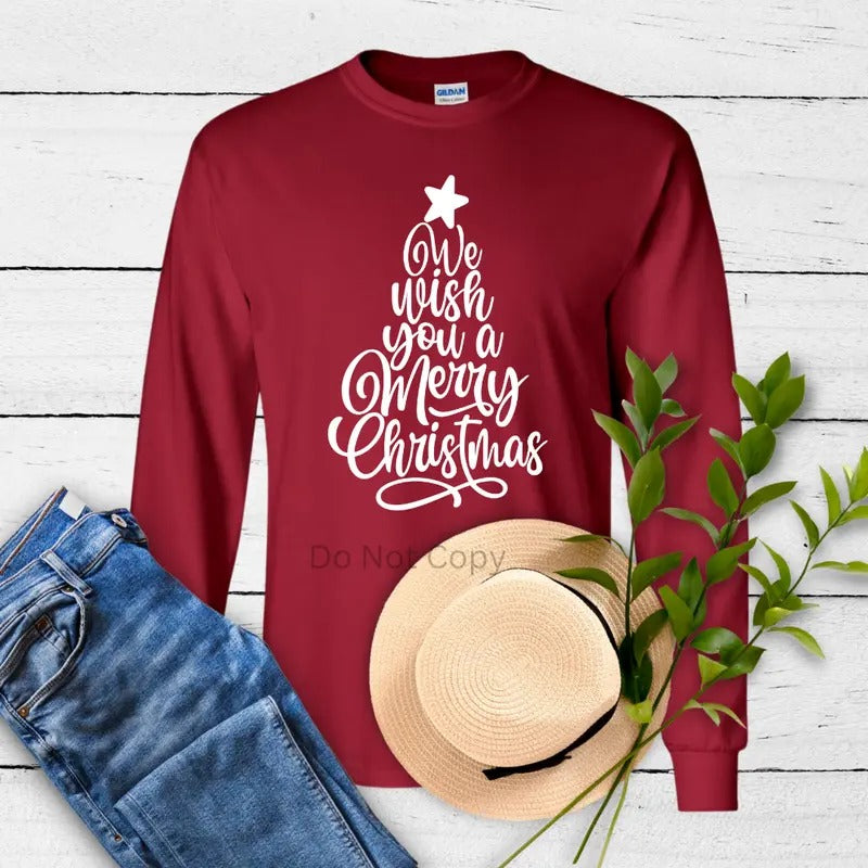 We Wish You A Merry Christmas Screen Print Transfer ONLY- This is NOT a T-Shirt Hoodie, Sweatshirt | WearSparks.com