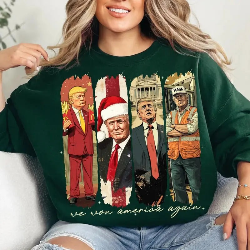 We Won America Again 2024 Shirt, Mac Daddy Trump Sweatshirt, MAGA Supporter Trump 2024 Tshirt, 47 President Clothing For...