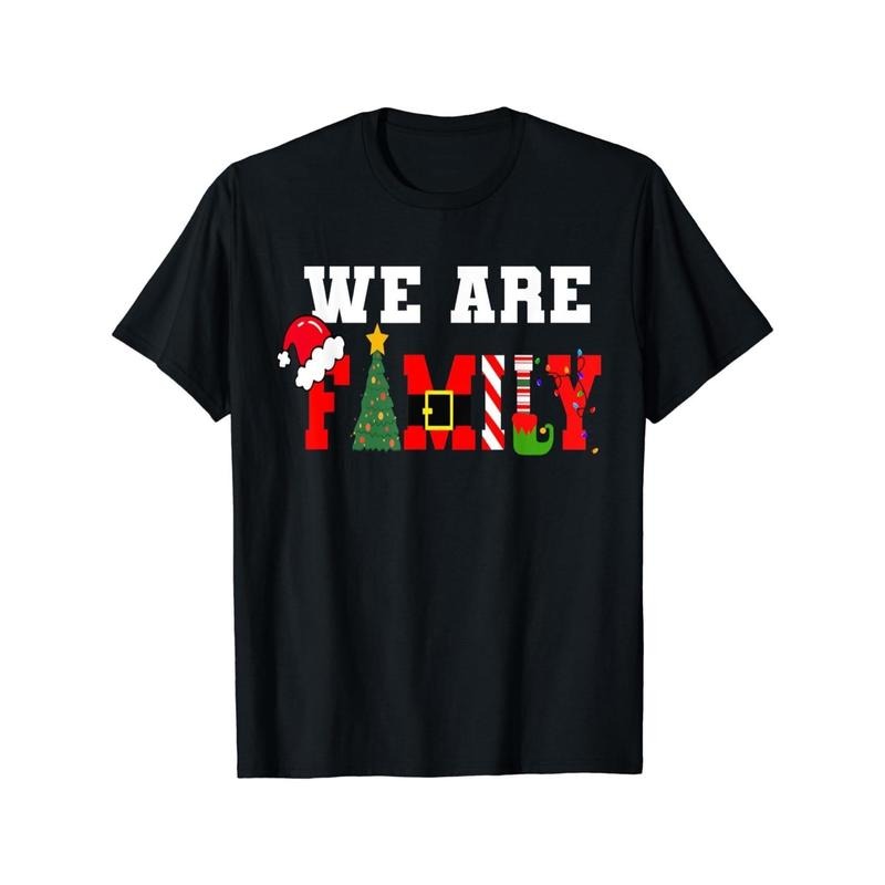 We are Family Christmas Print Men's T-shirt