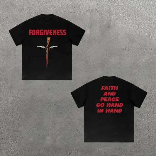 Weapon Redemption & Faith & Letter Print Graphic Cotton T-Shirt, Y2k Shirt, Unisex T-Shirt, Gift For Men Women Hoodie,...