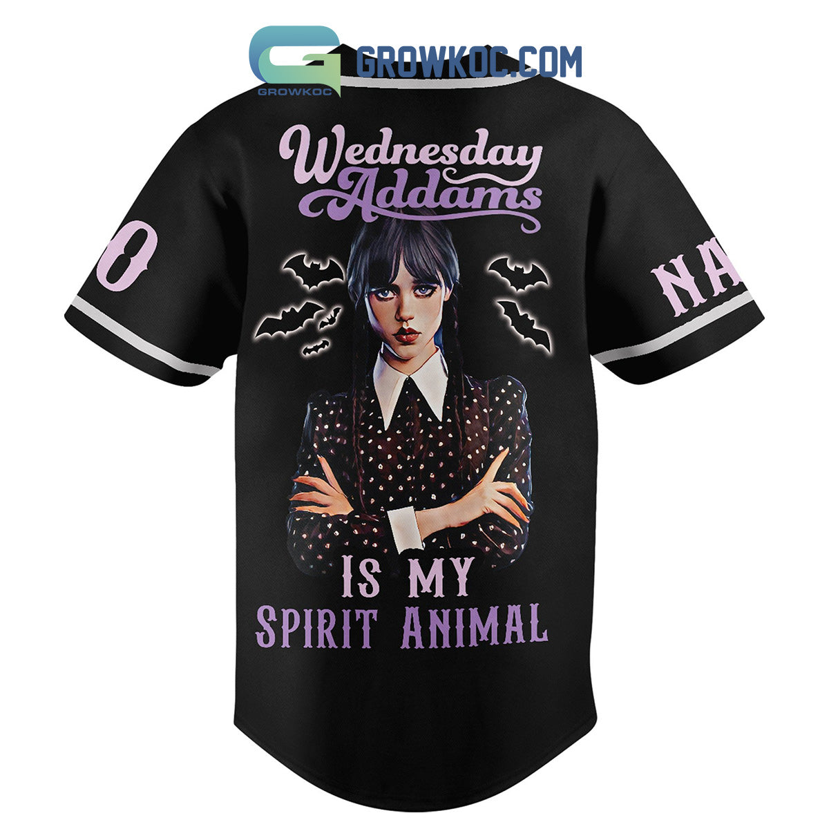 Wednesday Addams Is My Spirit Animal Personalized Baseball Jersey