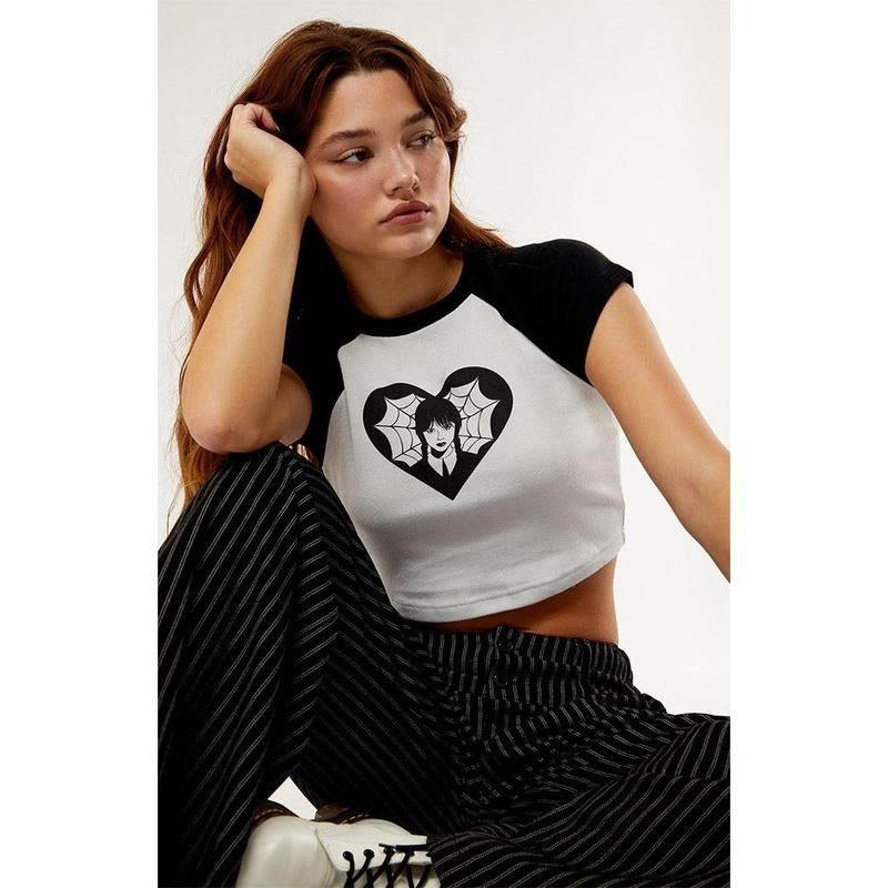 Wednesday Women's Love Note Raglan T-Shirt Hoodie, Sweatshirt | WearSparks.com