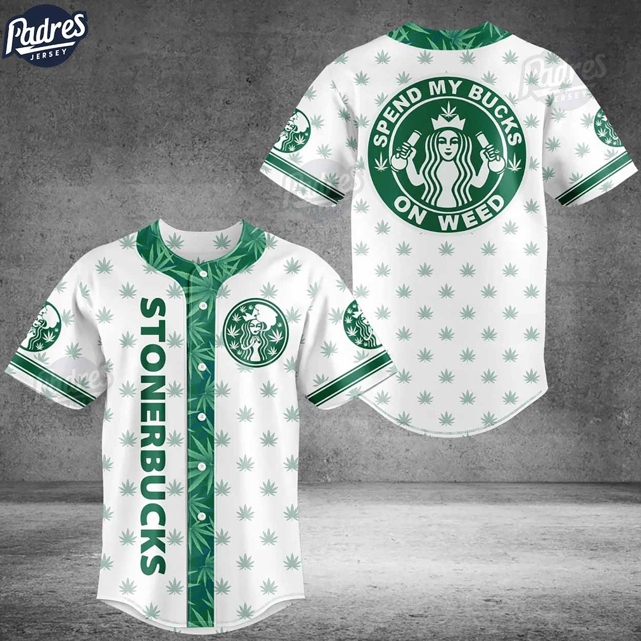 Weed Starbucks Baseball Jersey Style - Padres Jersey Oasis: Elevate Your Baseball Style Game T-Shirts, Hoodie,... (Image 1)