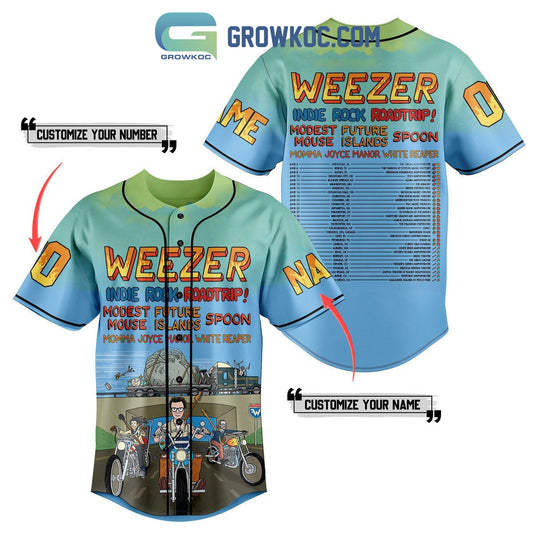 Weezer Indie Rock Roadtrip Personalized Baseball Jersey
