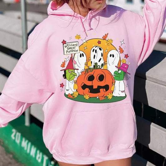 Welcome Great Pumpkin Funny Halloween Tshirt Sweatshirt Hoodie, Fall Cute Pumpkin Sweatshirt, Halloween More Ghost...