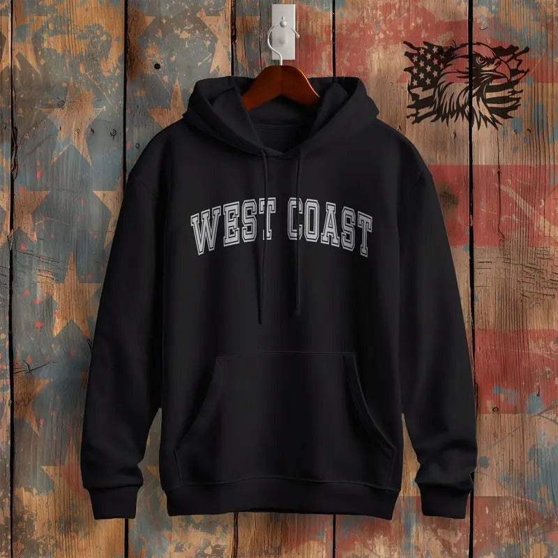 West Coast Unisex Classic Hoodie Sweatshirt Cotton Fabric T-Shirts | WearSparks.com