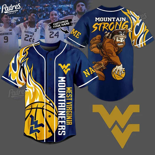 West Virginia Mountaineers Basketball Team Custom Baseball Jersey - Padres Jersey Oasis: Elevate Your Baseball... (Image 1)