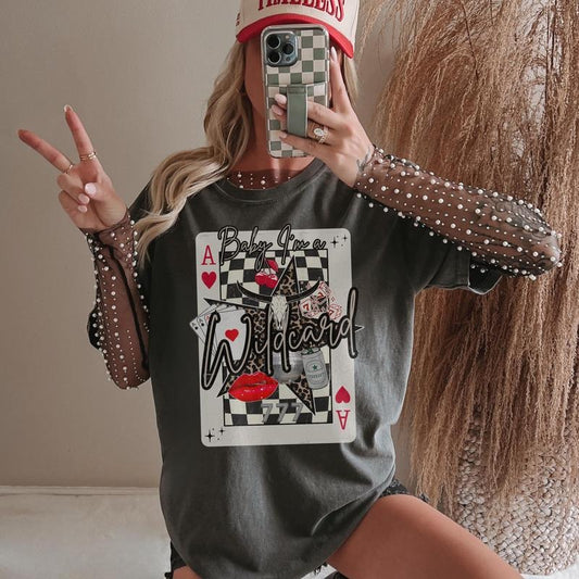 Western Collage Tshirt Trendy Cowgirl Wildcard Retro Trending Tshirt Casino Dice Playing cards Shirt Hoodie, Sweatshirt