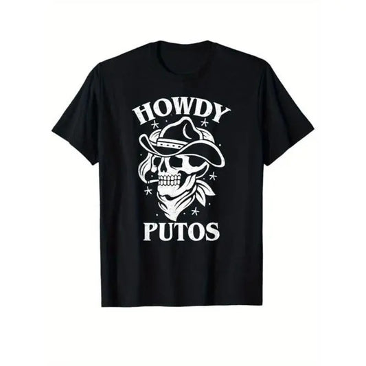 Western Cowboy Print Crew Neck Short Sleeve T-shirt