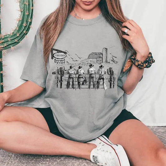 Western Cowboys Oversized Shirt, Vintage Tshirt, Cowboy Shirt, Rodeo Cowgirl Tee, Rodeo Shirt, Country  T-shirt, sweater...
