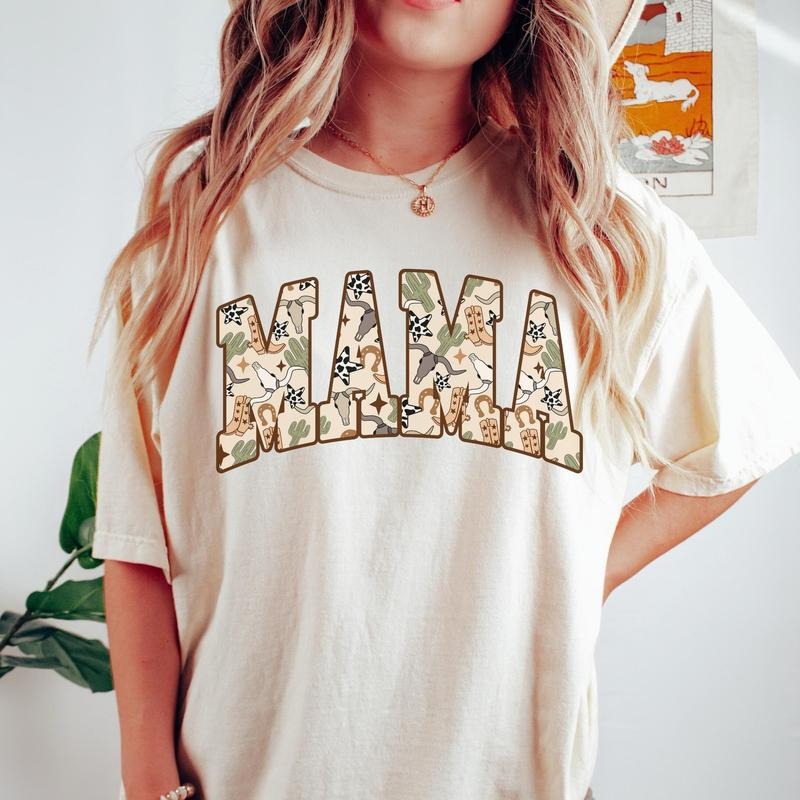 Western Mama Country Pattern Shirt, Western Mama Desert Sunset, Desert Western Mama T-Shirt, Mother's Day Gift Hoodie,...