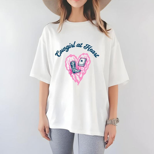 Western Retro Cowgirl at Heart T-Shirt, Western Retro Graphic Shirt, Cowgirl Graphic Shirt, Crewneck T-shirt, Gift For...
