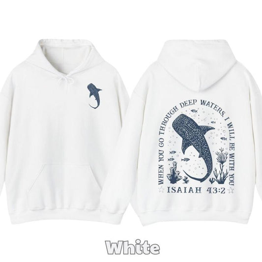 Whale Shark Hoodie Tshirt - Beachy Shark Graphic Tee, Jesus T-shirt, Beachy Tee, Summer T-shirt, Christian Ocean Hoodie,...