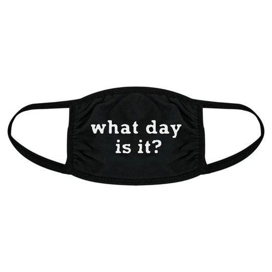 What Day Is It Face Mask Funny Social Distancing Novelty Nose And Mouth Covering Funny Masks for Adults Funny Introvert ...