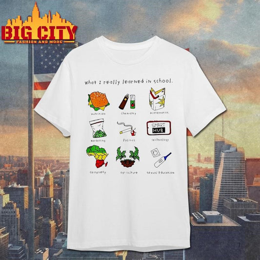 What I Really Learned In School Nutrition Chemistry Mathematics Shirt