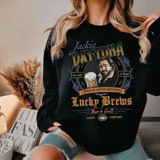 What We Do In The Shadows Shirt, Jackie Daytona Regular Human Bartender Lucky Brews Shirt Hoodie, Sweatshirt | WearSparks.com