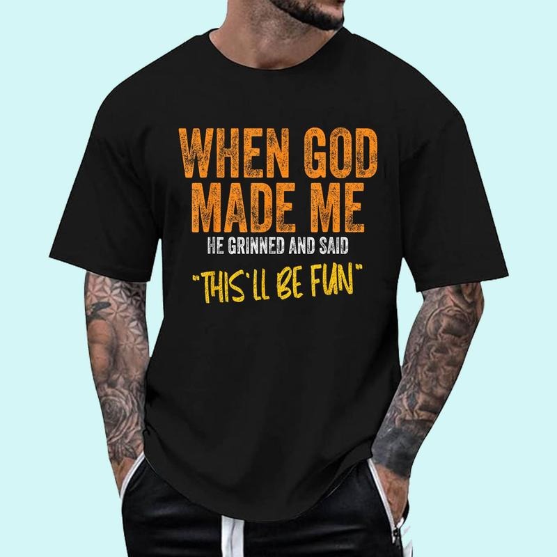 When God Made Me Funny Quote T-Shirt | Tee For Men and Women, Unisex Cotton Hoodie, Sweatshirt | WearSparks.com