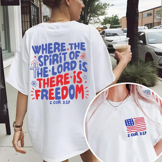 Where the Spirit of the Lord Is Shirt, Bible Verse Tee, Christian Freedom Shirt, Religious Quote T-Shirt, Faith Based...