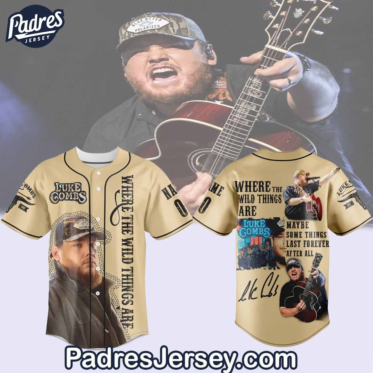 Where the Wild Things Are Luke Combs Baseball Jersey Outfit - Padres Jersey Oasis: Elevate Your Baseball Style... (Image 1)