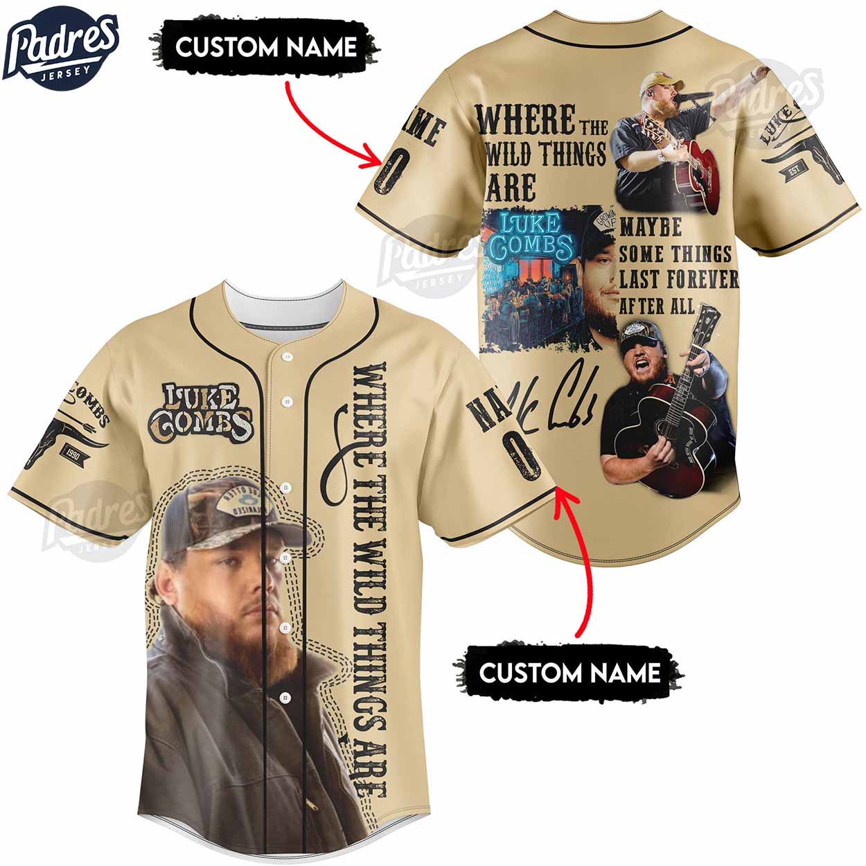 Where the Wild Things Are Luke Combs Baseball Jersey Outfit - Padres Jersey Oasis: Elevate Your Baseball Style... (Image 2)
