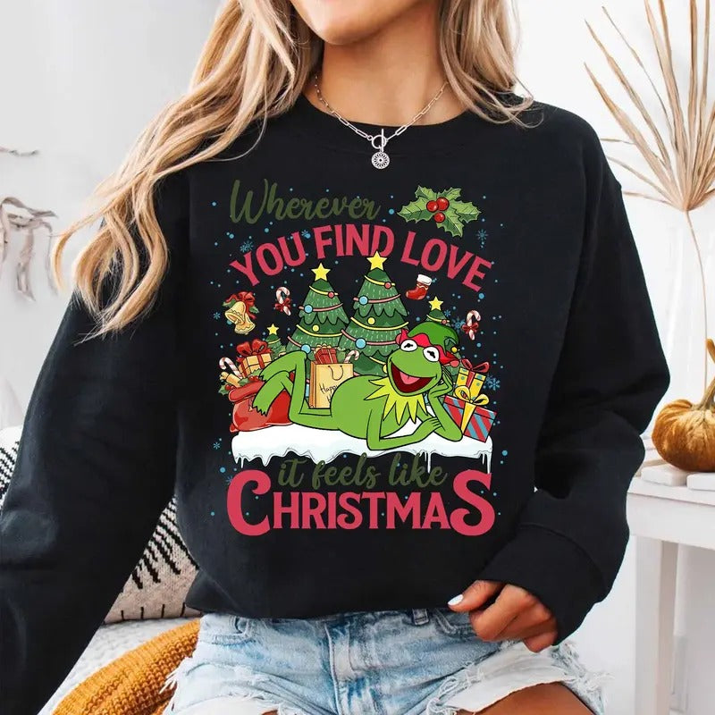 Wherever You Find Love It Feels Like Christmas Tee The Muppet Christmas Carol Shirt Kermit The Frog Christmas Shirt...