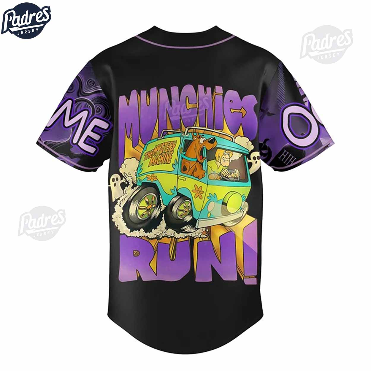 Which Way For More Candy Halloween Scooby-Doo Custom Baseball Jersey - Padres Jersey Oasis: Elevate Your... (Image 3)