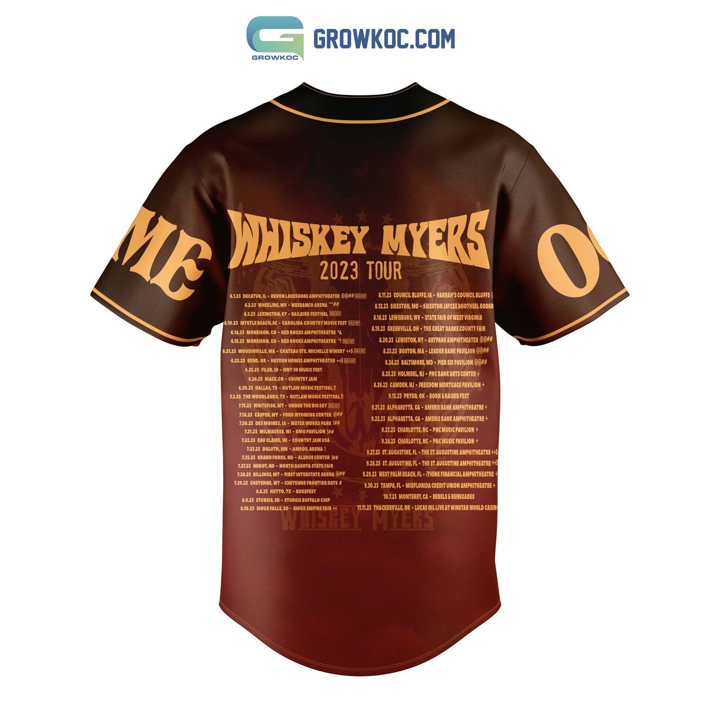 Whiskey Myers 2023 Tour Personalized Baseball Jersey