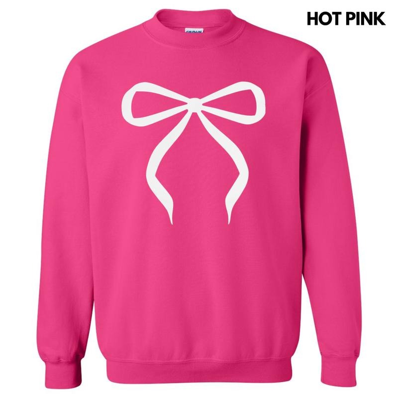 White Bow Coquette Puff Sweatshirt T-Shirts, Hoodie | WearSparks.com