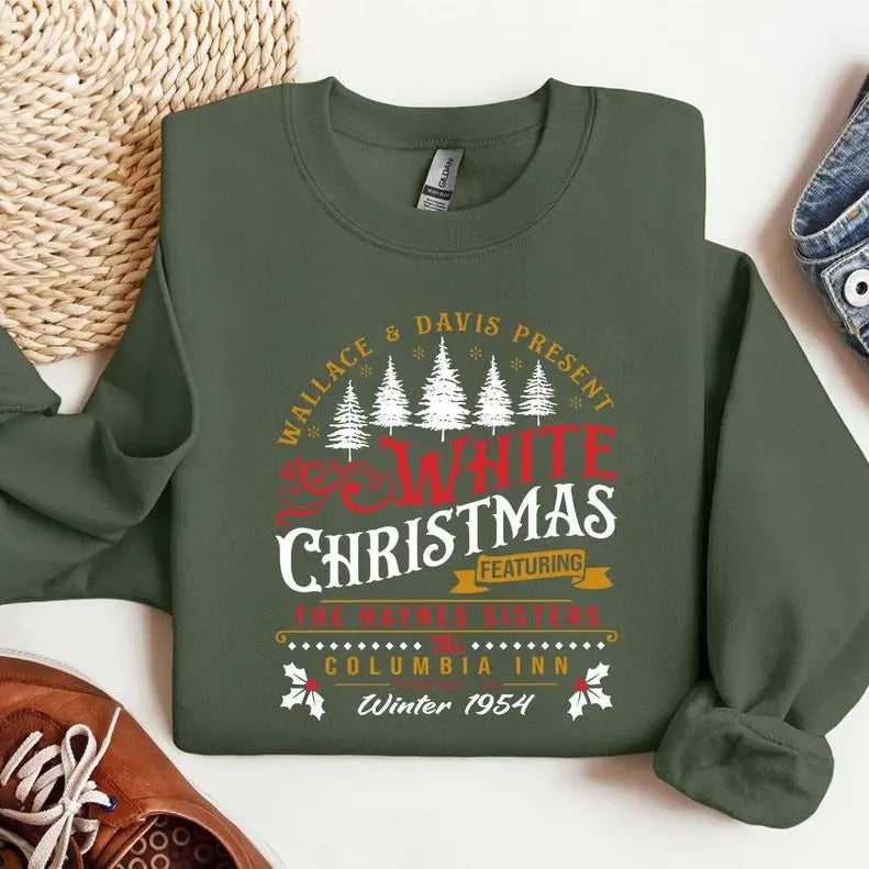 White Christmas Movie 1954 Sweatshirt- Shirt, Christmas Movie Shirt,  Sisters White Christmas Hoodie, Gift For Xmas Movie...